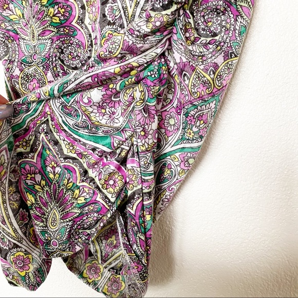 INC International Concepts Paisley Ruched Top Size Medium - Picture 6 of 9
